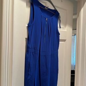 Like new, royal blue dress with gold zipper